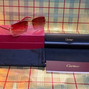 Cartier Big C Rimless Unisex Sunglasses